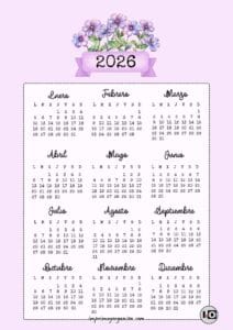 Calendario 2026 Bouquet Violeta
