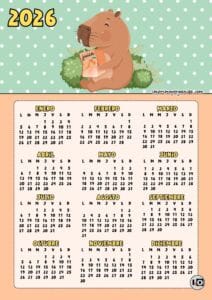 Calendario 2026 Capibara Zumo