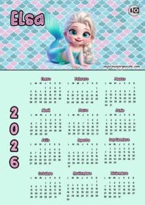 Calendario 2026 Elsa Sirena