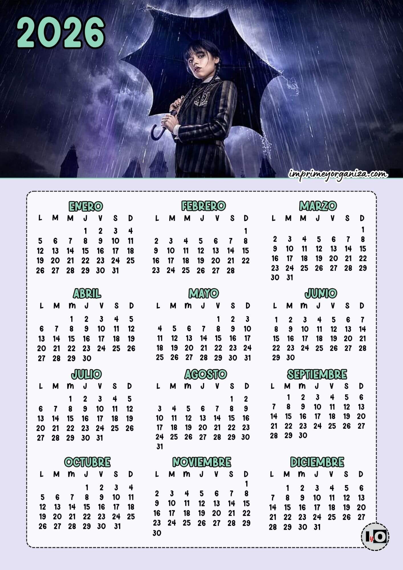 Calendario 2026 Merlina