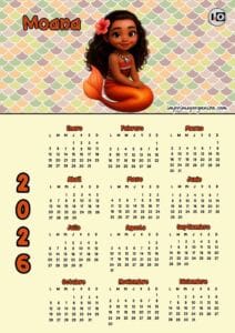 Calendario 2026 Moana Sirena