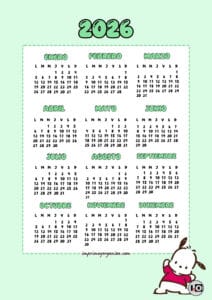 Calendario 2026 Pochacco Mint