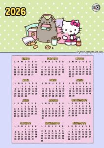 Calendario 2026 Pusheen Kitty Merienda