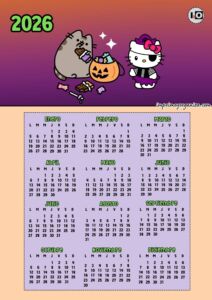 Calendario 2026 Pusheen Kitty Trick or Treat