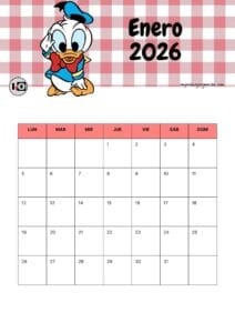 Calendario Mensual 2026 Donald