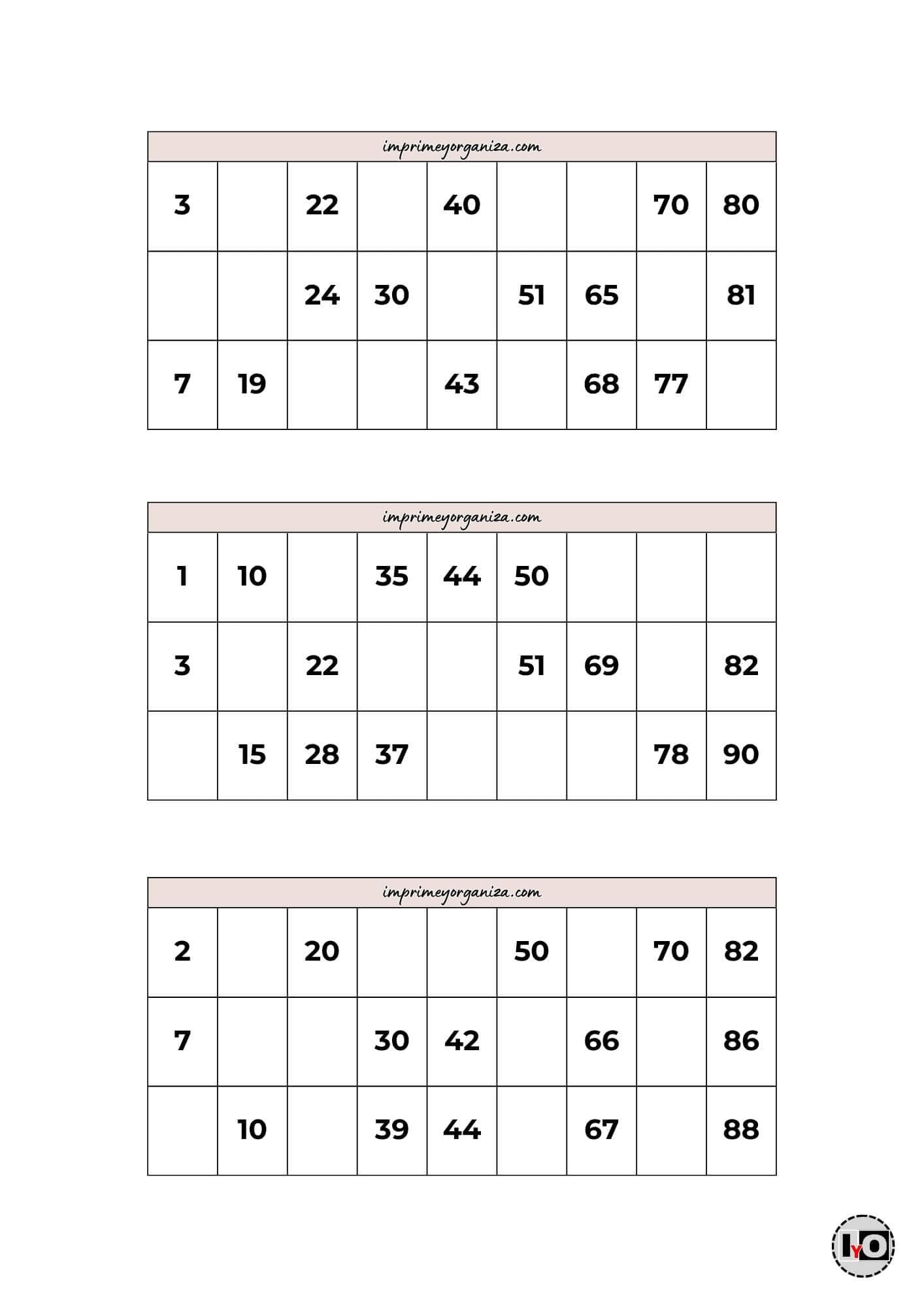 Cartones de Bingo Nude