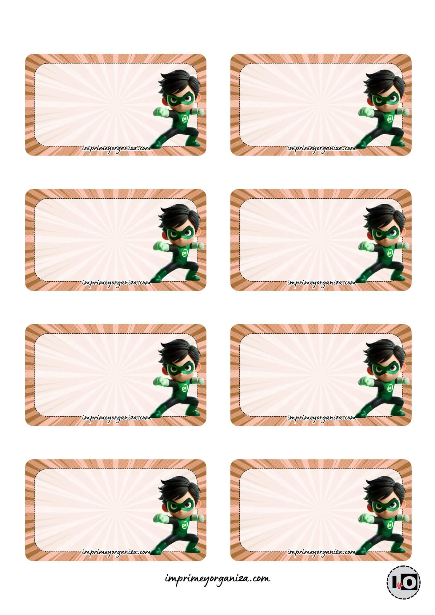 Etiquetas Escolares Linterna Verde