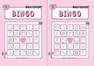 Girl Baby Shower Bingo 1