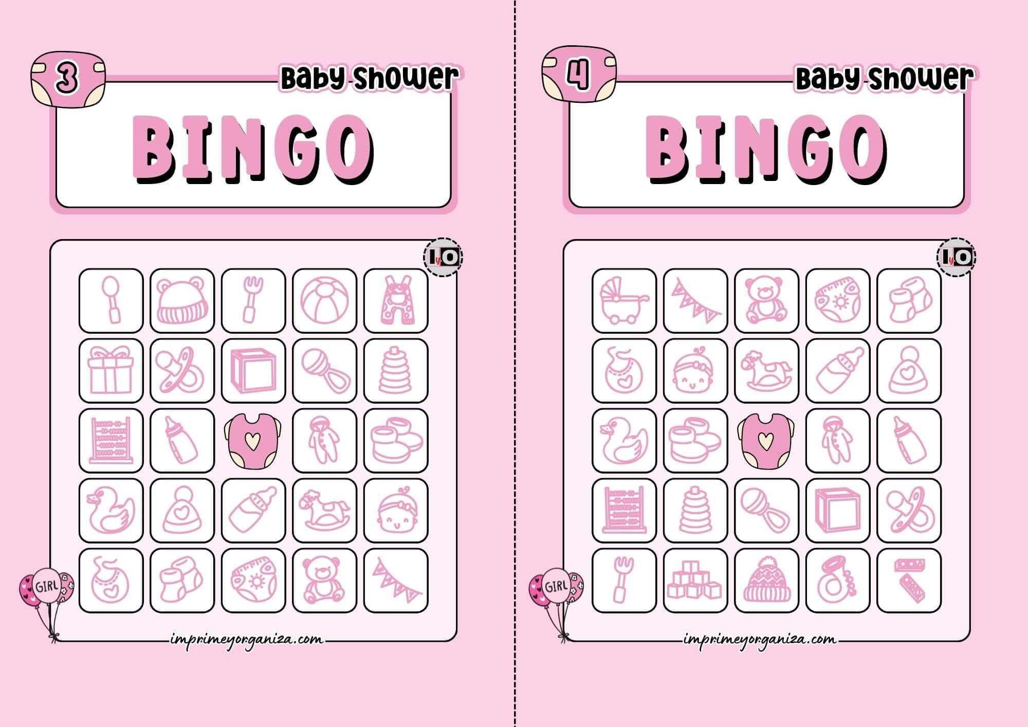 Girl Baby Shower Bingo 2