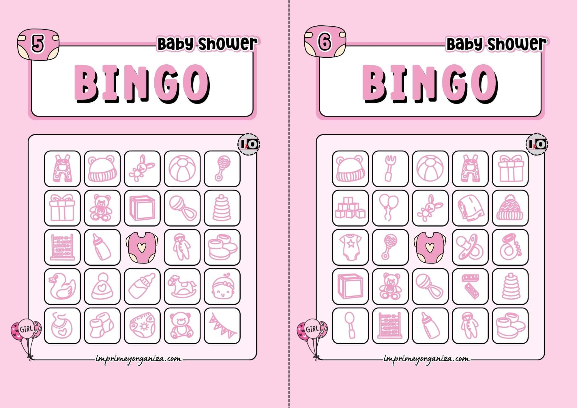 Girl Baby Shower Bingo 3