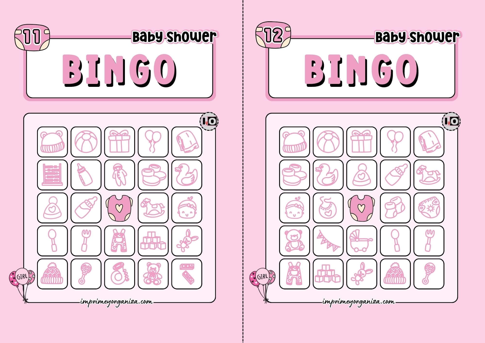 Girl Baby Shower Bingo 6