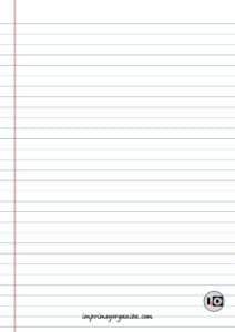 Hoja de cuaderno rayada blanca