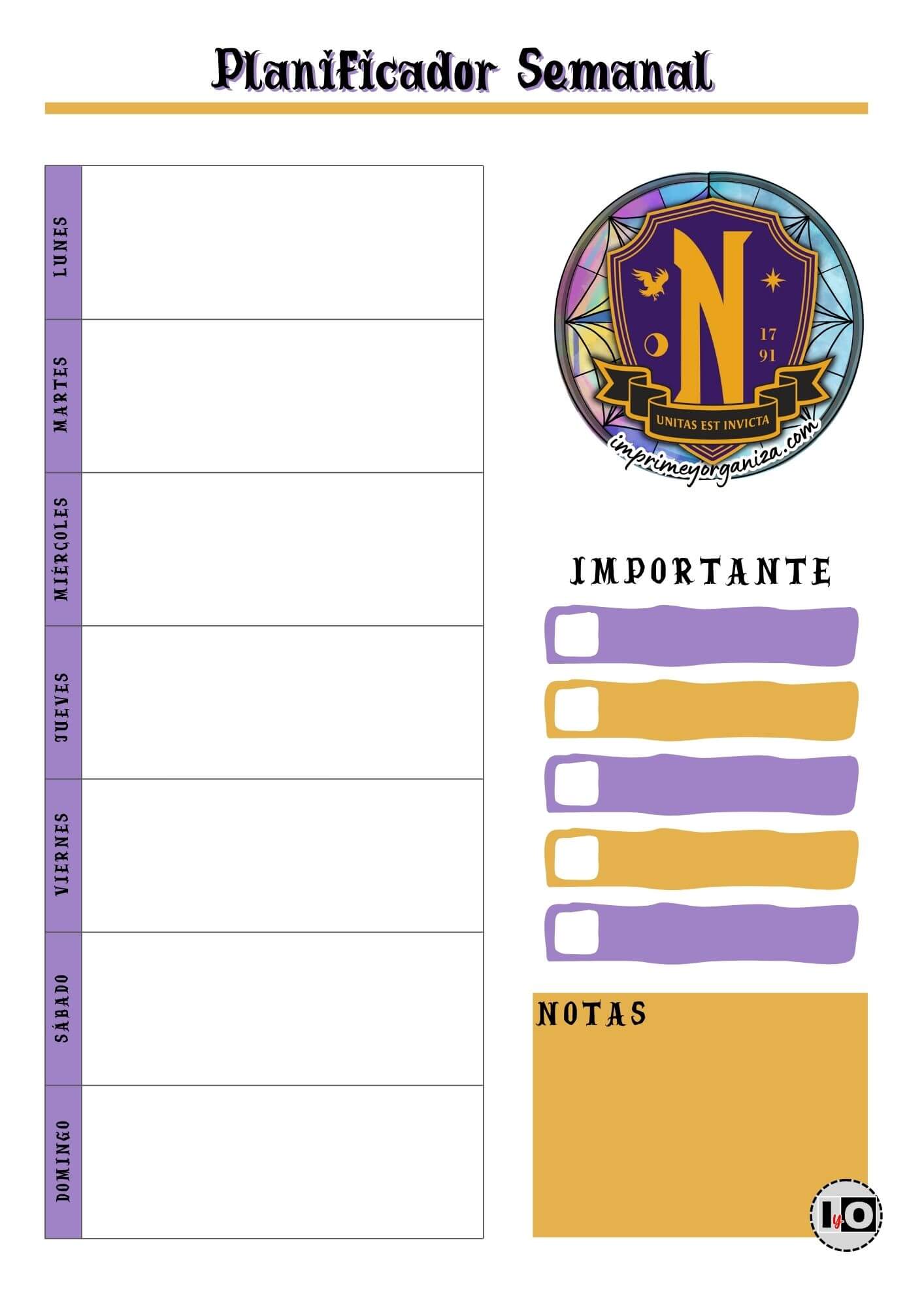 Planificador Semanal Nevermore
