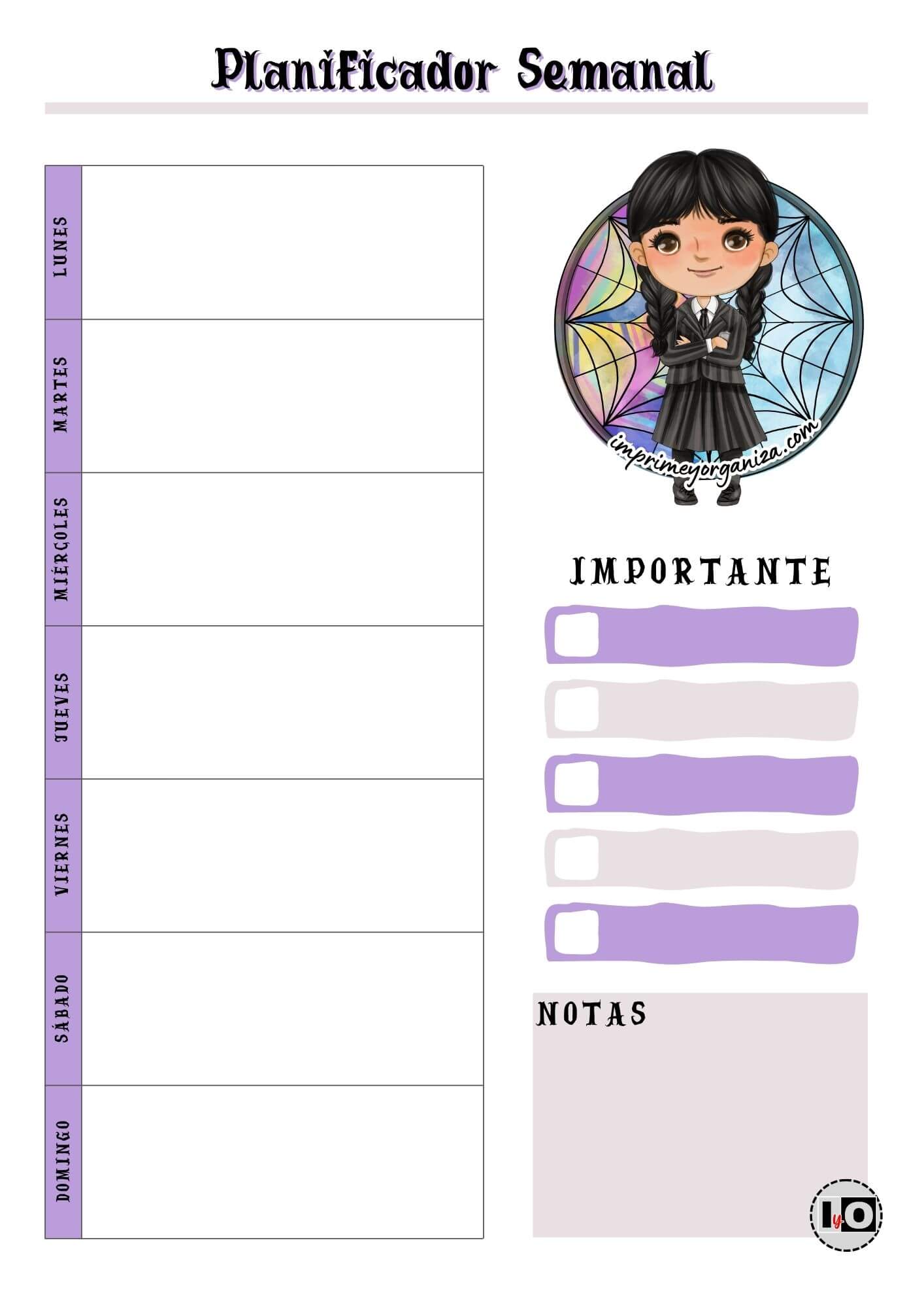 Planificador Semanal Wednesday