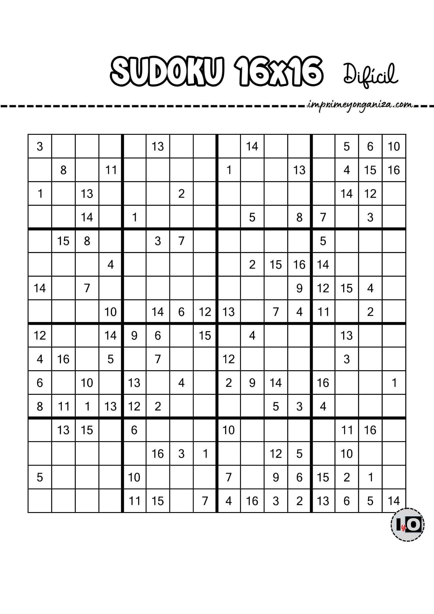 Sudoku 16x16 difícil 2
