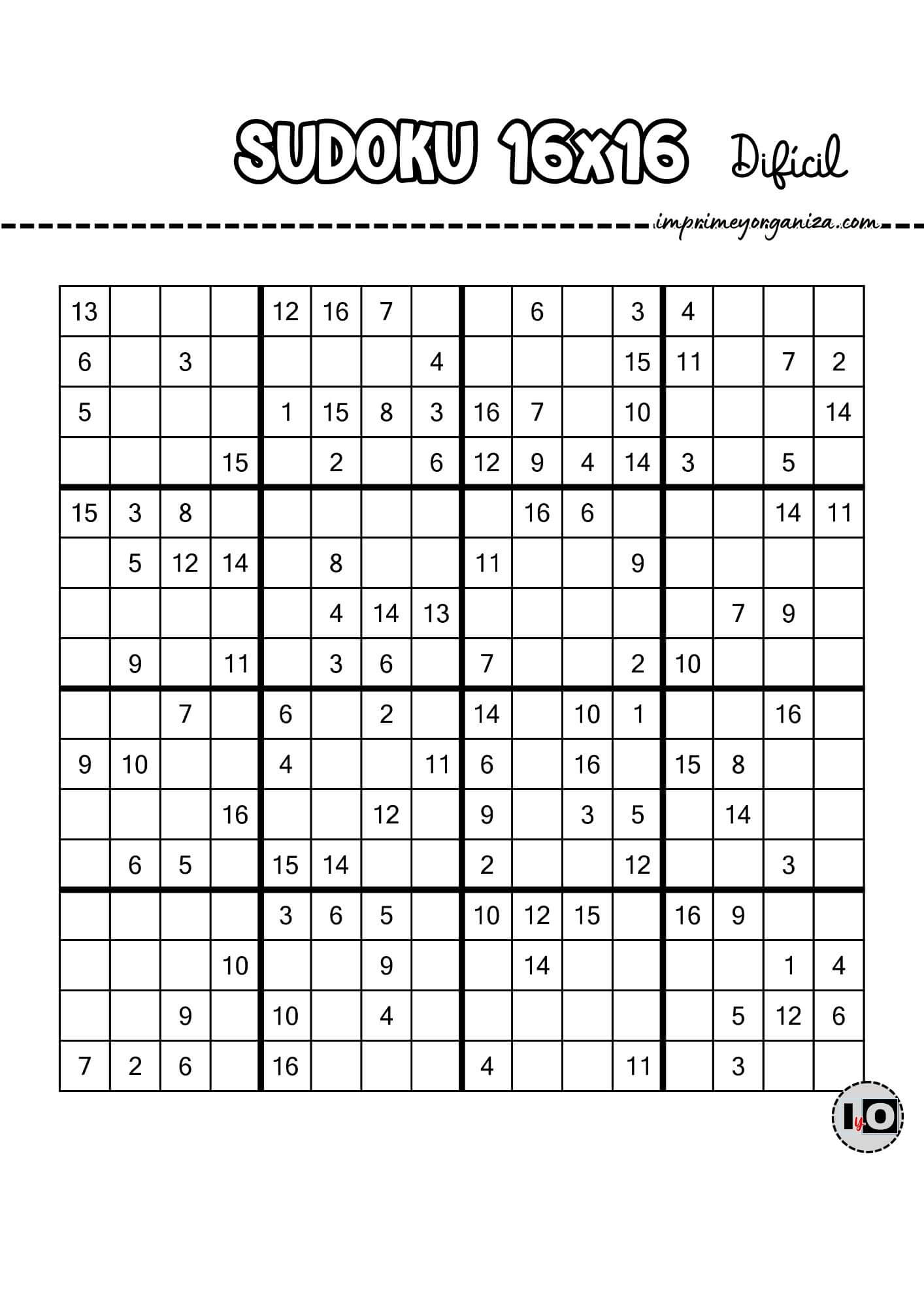Sudoku 16x16 difícil 3