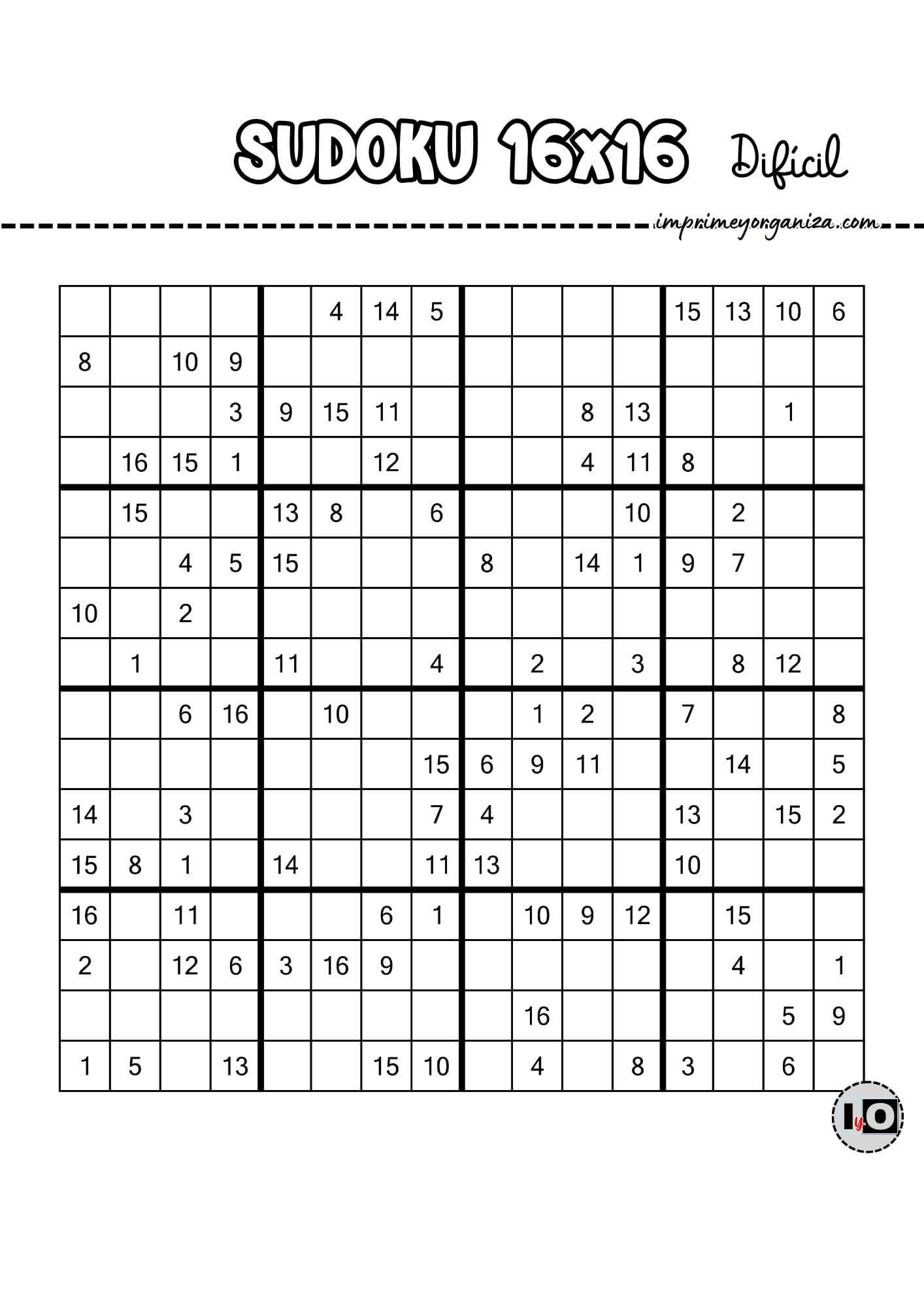 Sudoku 16x16 difícil 5