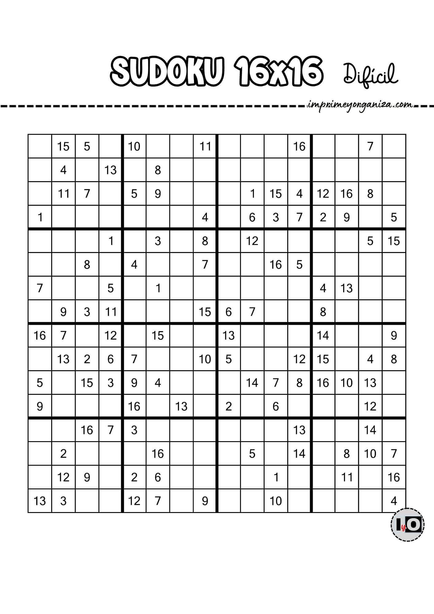 Sudoku 16x16 difícil 8