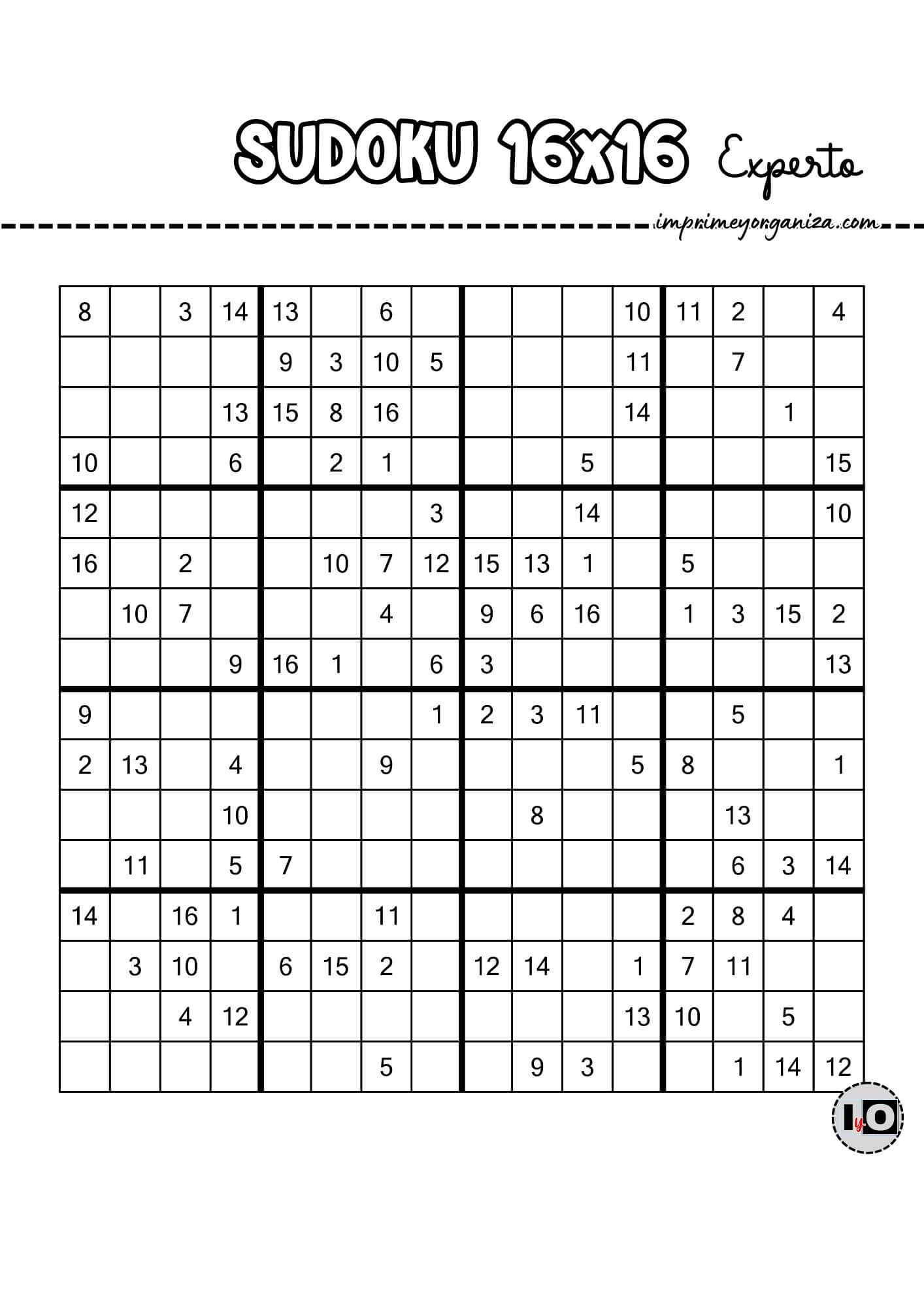 Sudoku 16x16 experto 1