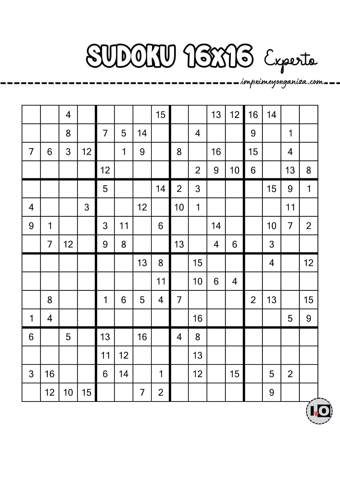 Sudoku 16x16 experto 2