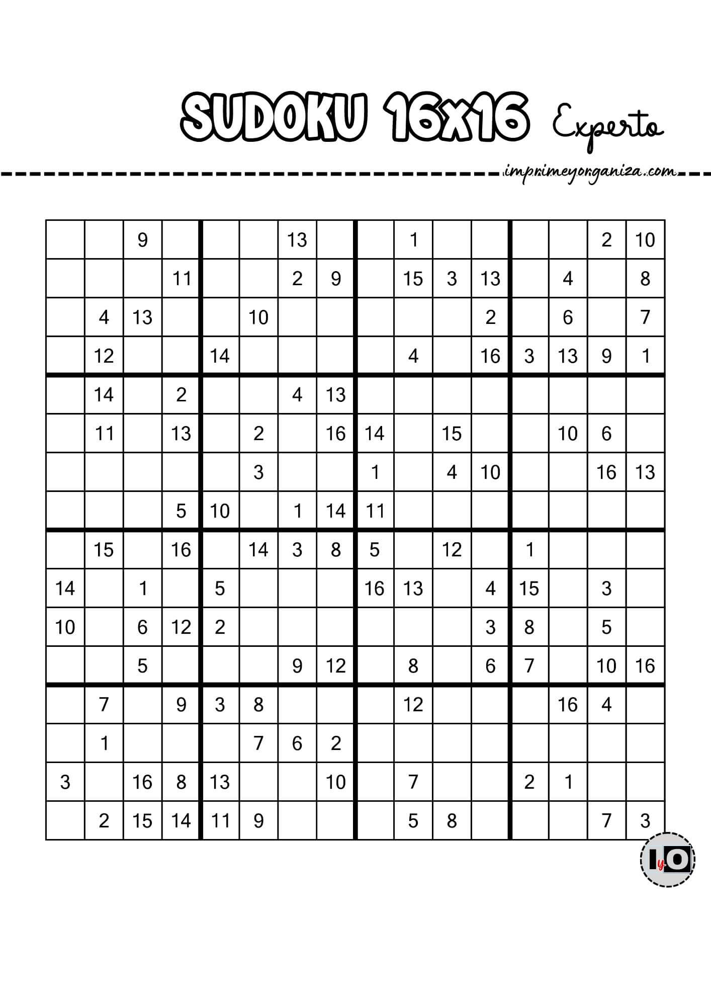 Sudoku 16x16 experto 3