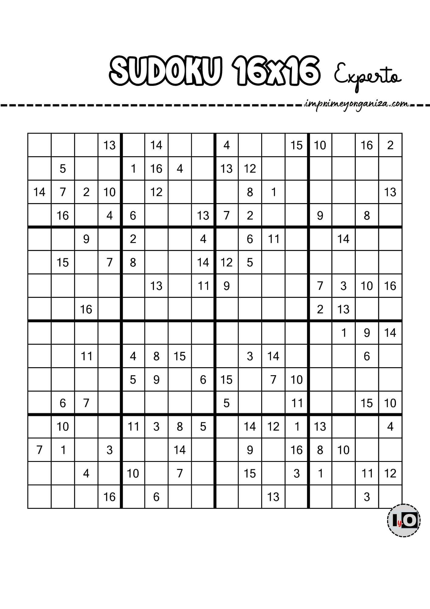 Sudoku 16x16 experto 4