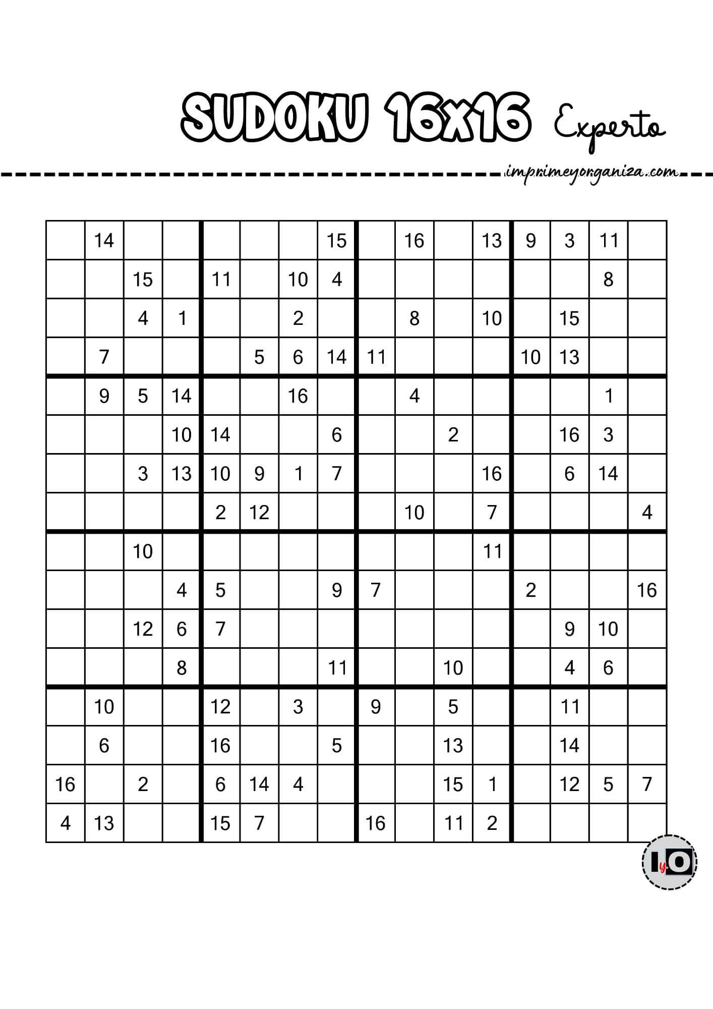 Sudoku 16x16 experto 5