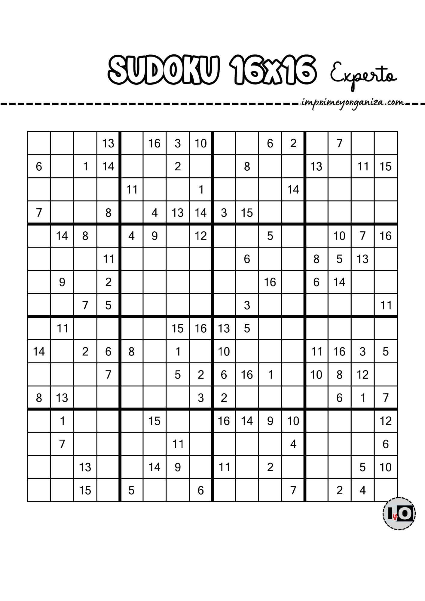 Sudoku 16x16 experto 6