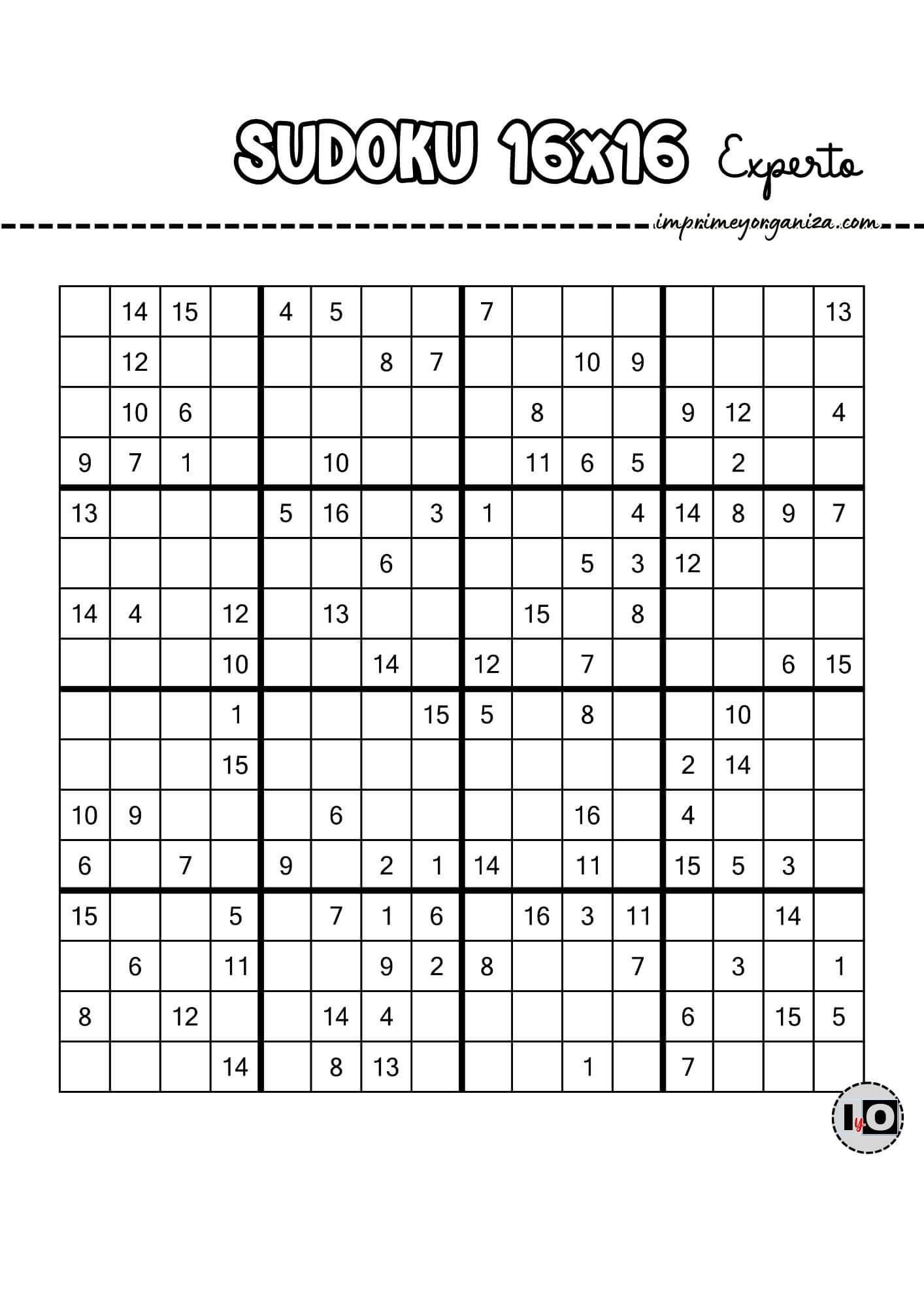 Sudoku 16x16 experto 7