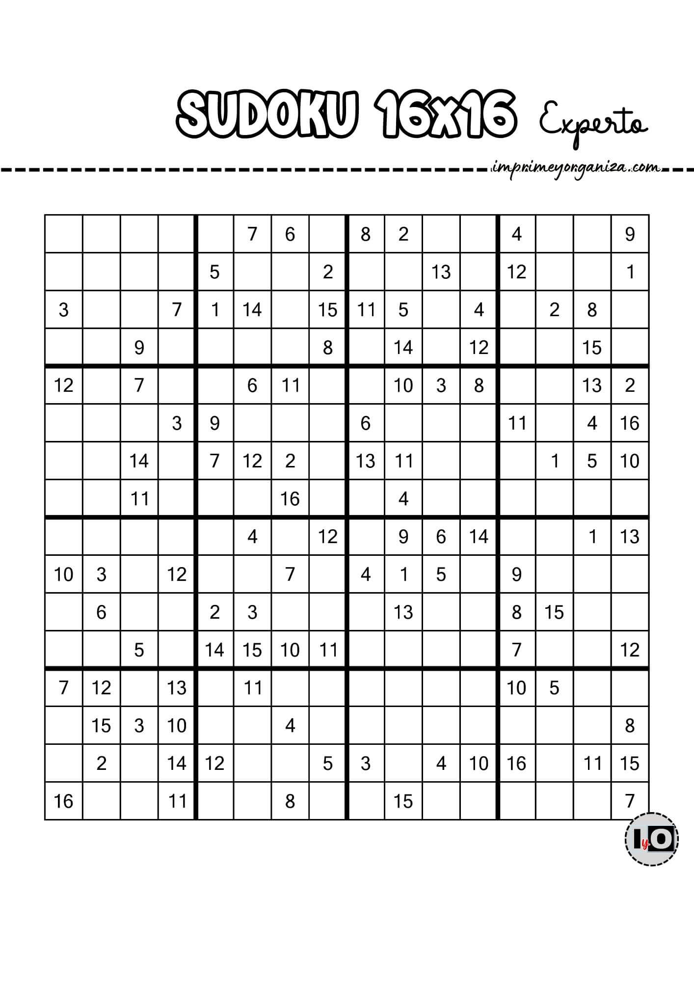 Sudoku 16x16 experto 8