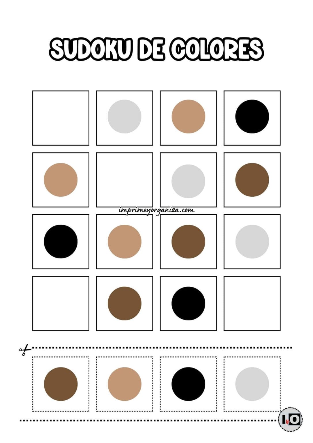Sudokus Infantiles de Colores para imprimir en PDF [GRATIS]