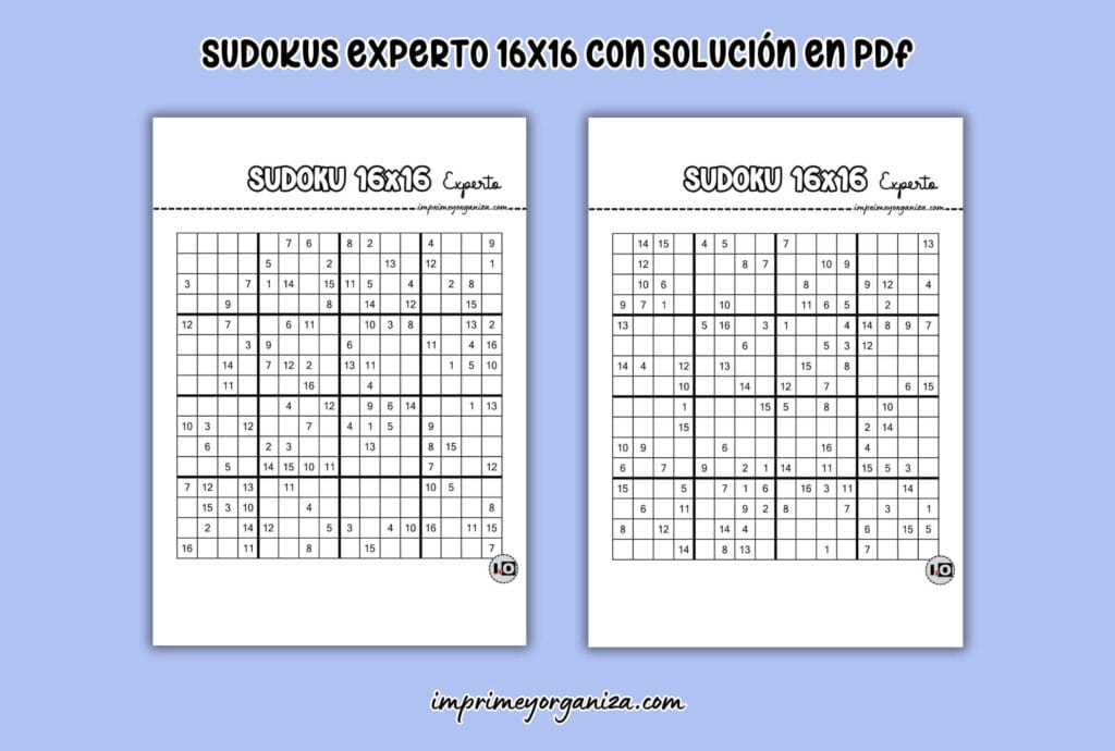 plantillas de sudoku nivel experto en PDF gratis