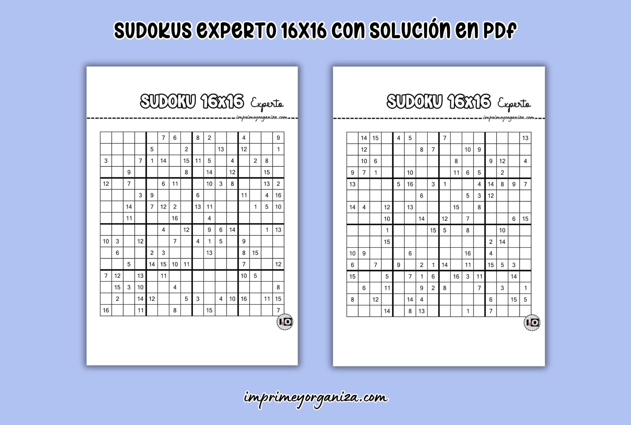 plantillas de sudoku nivel experto en PDF gratis