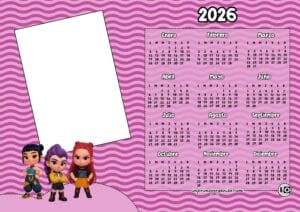Calendario 2026 Foto K-Pop Demon Hunter