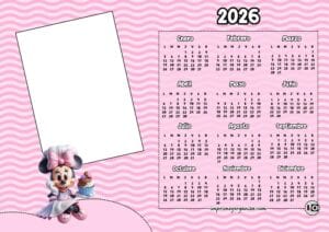 Calendario 2026 Foto Minnie Mouse