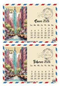 Calendario 2026 Postal Nueva York