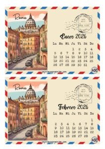 Calendario 2026 Postal Roma