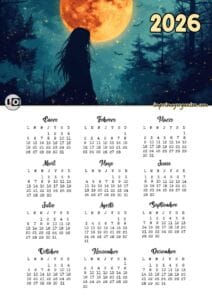 Calendario 2026 Silueta Chica