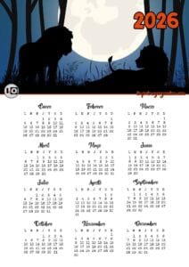 Calendario 2026 Silueta Leones