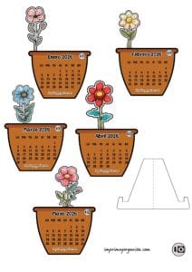 Calendario Armable 2026 Flores