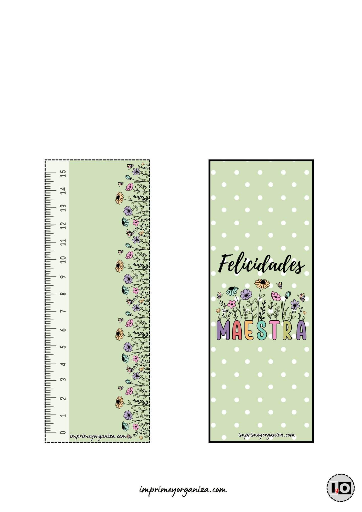 Marcapáginas Felicidades Maestra