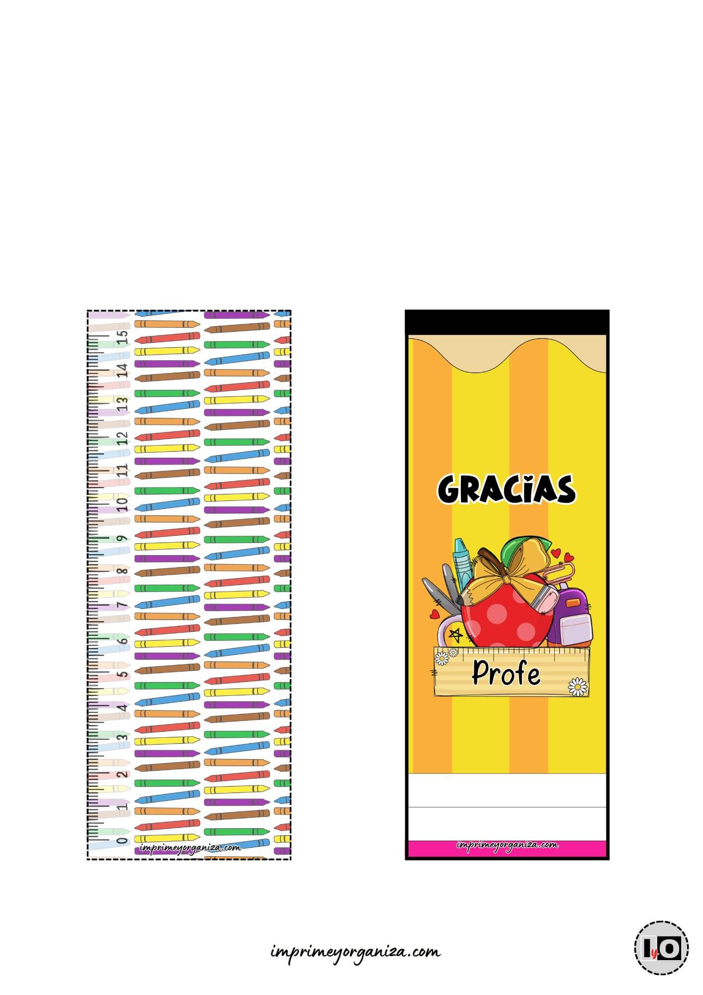 Marcapáginas Gracias Profe