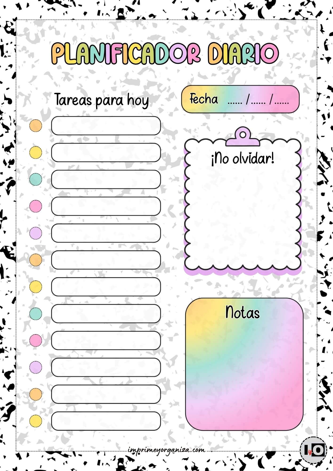 Planificador Diario pastel blanco