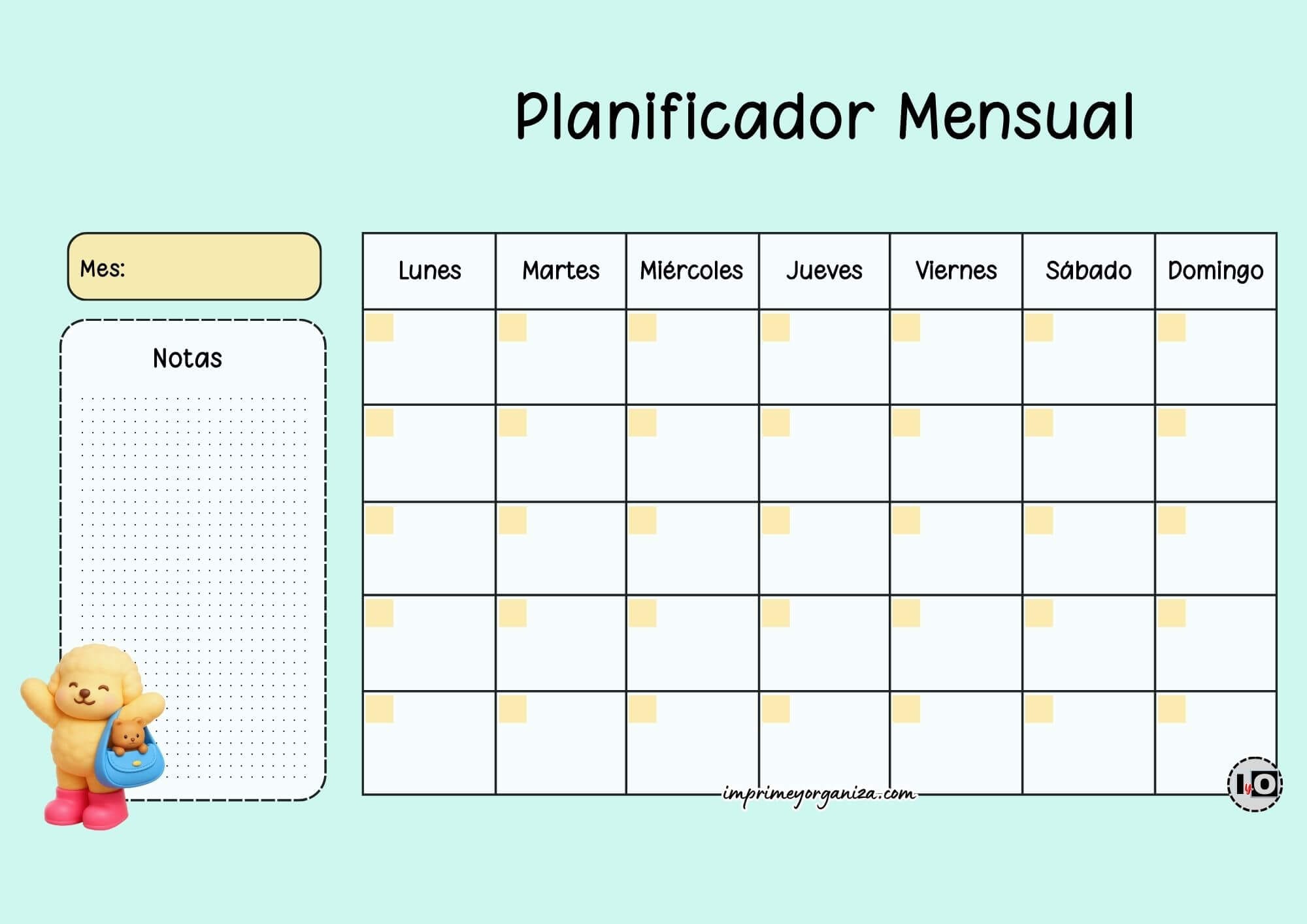 Planificador Mensual Bobbie Goods Bolso