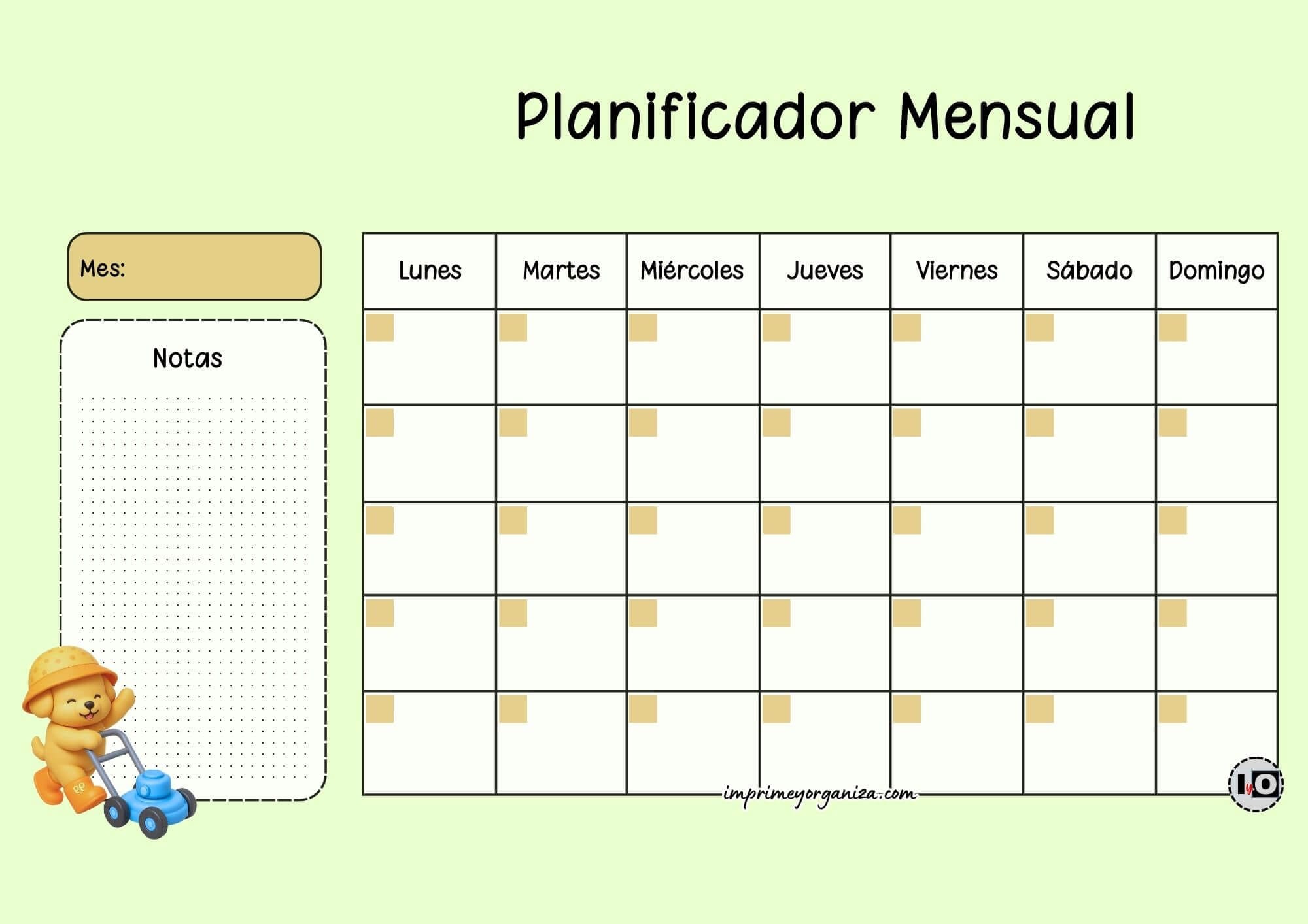 Planificador Mensual Bobbie Goods Jardinero