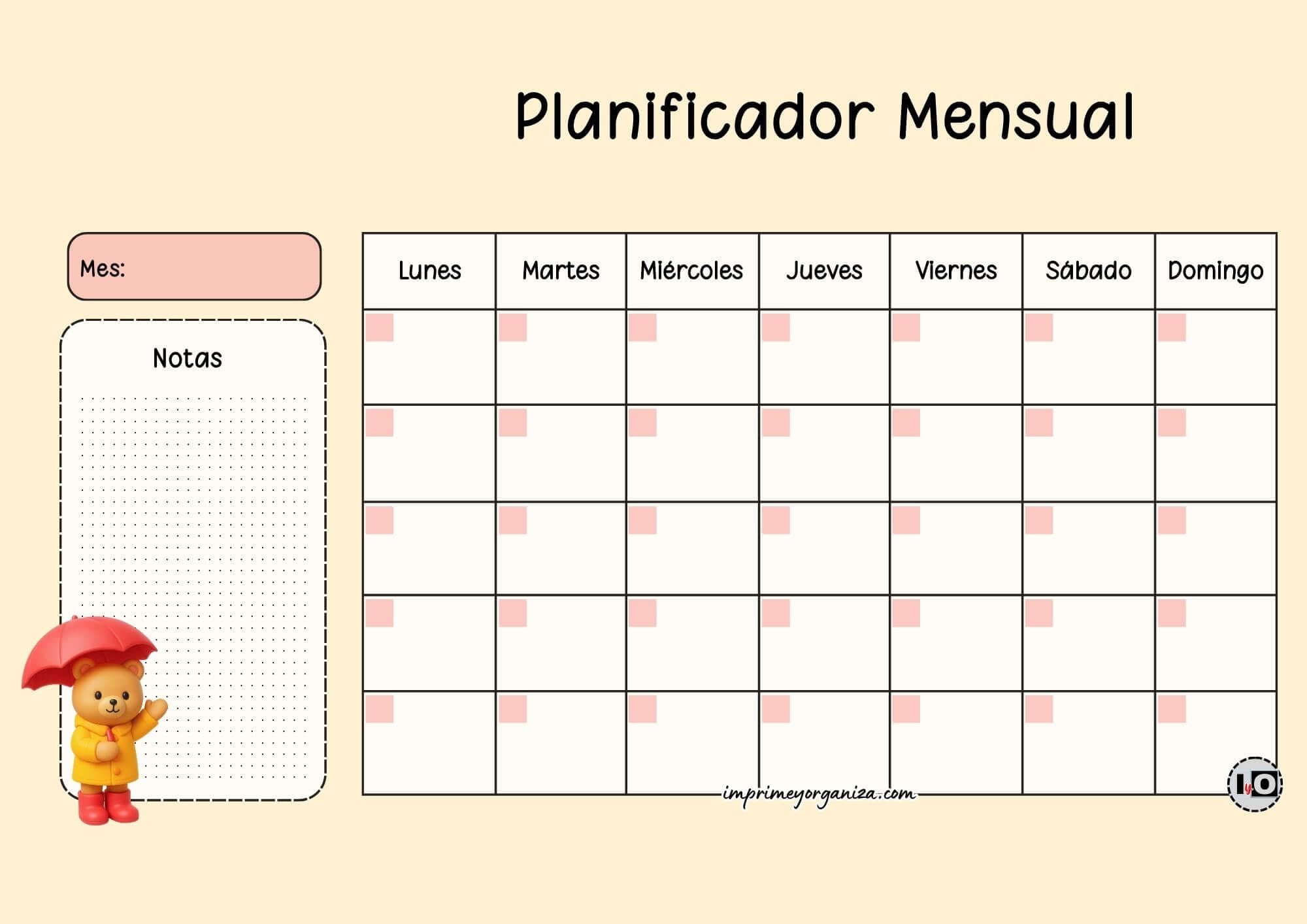Planificador Mensual Bobbie Goods Paraguas