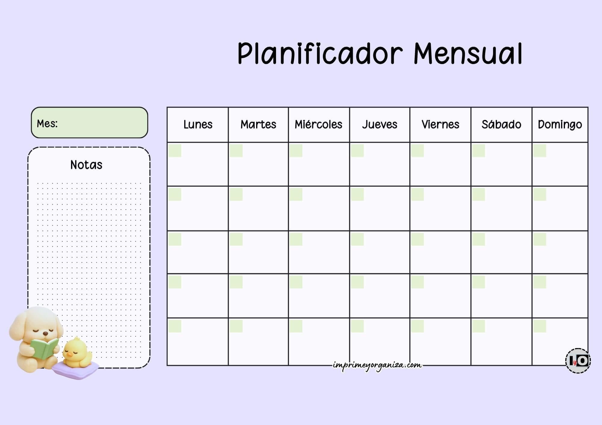 Planificador Mensual Bobbie Goods Pollito
