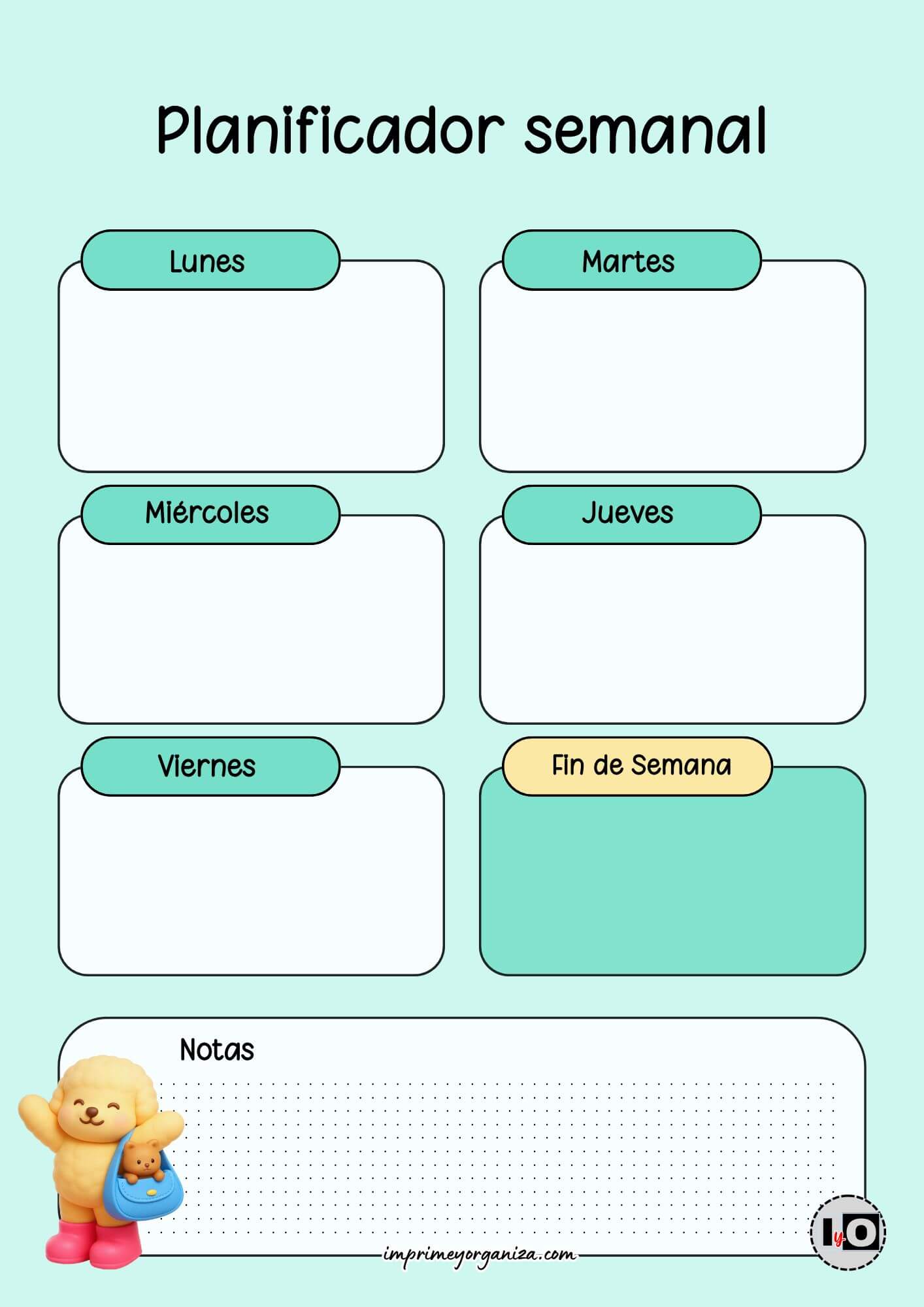 Planificador Semanal Bobbie Goods Bolso