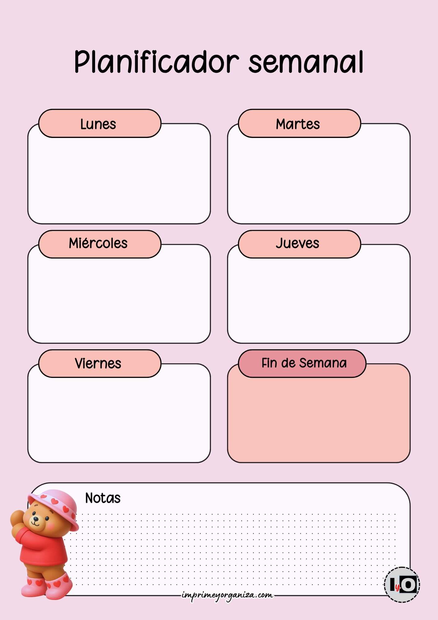 Planificador Semanal Bobbie Goods Corazones