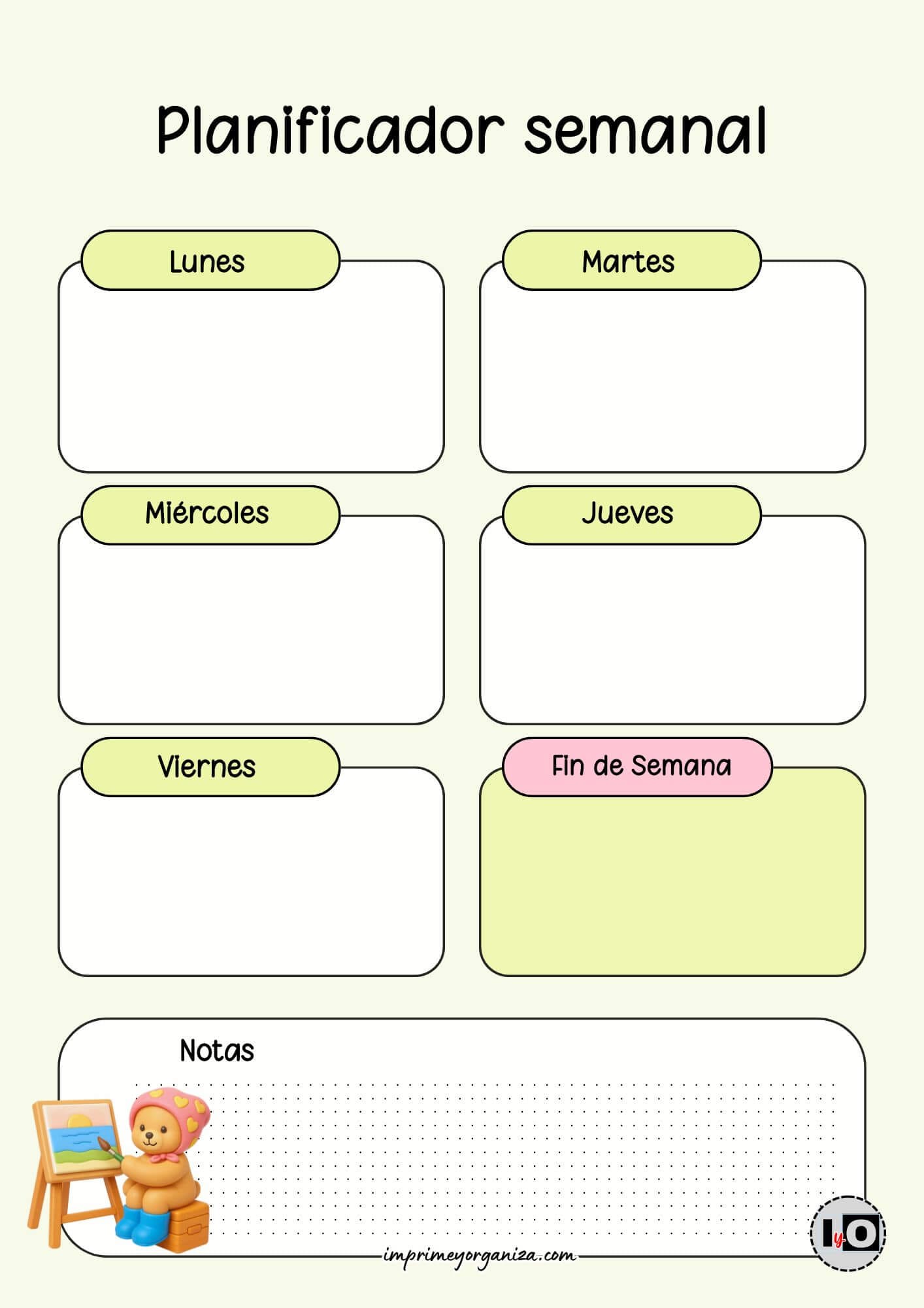 Planificador Semanal Bobbie Goods Cuadro